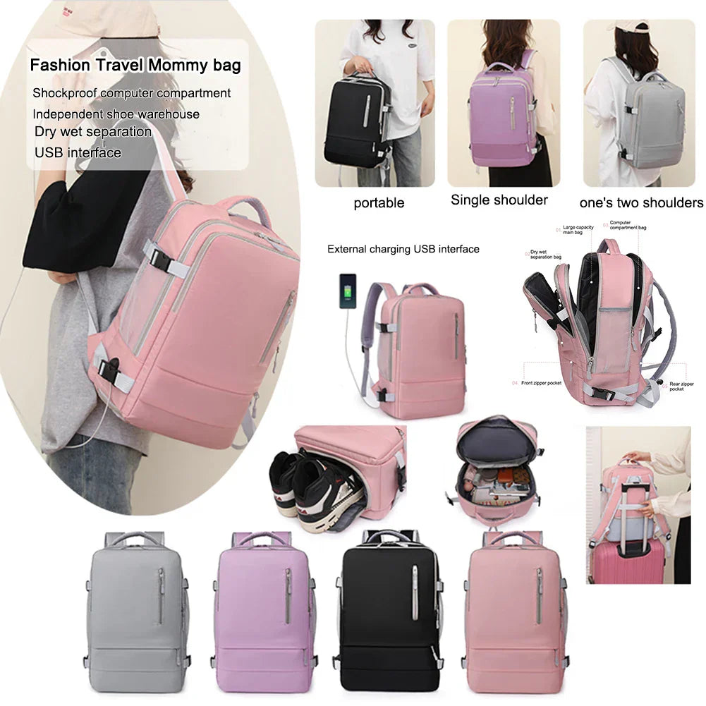 Unisex Casual Bag MultiPockets Large Luggage Bag with