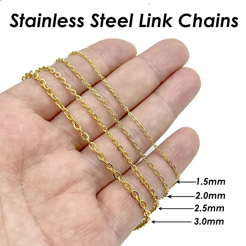 100 Pieces Stainless Steel Necklace for Women Men
