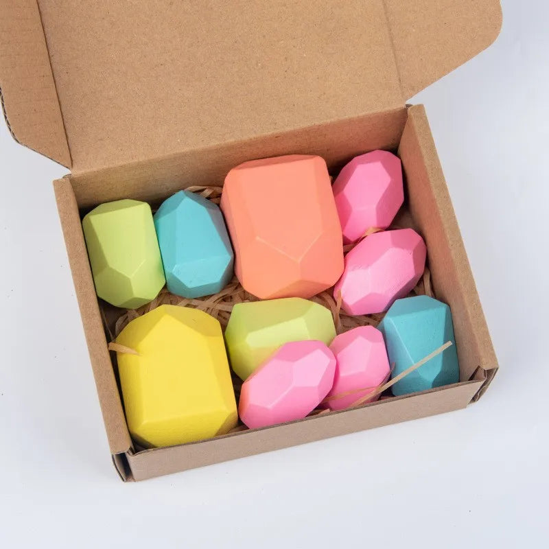 Rainbow Building Block Stacker Stone Shaped Stacking Balancing