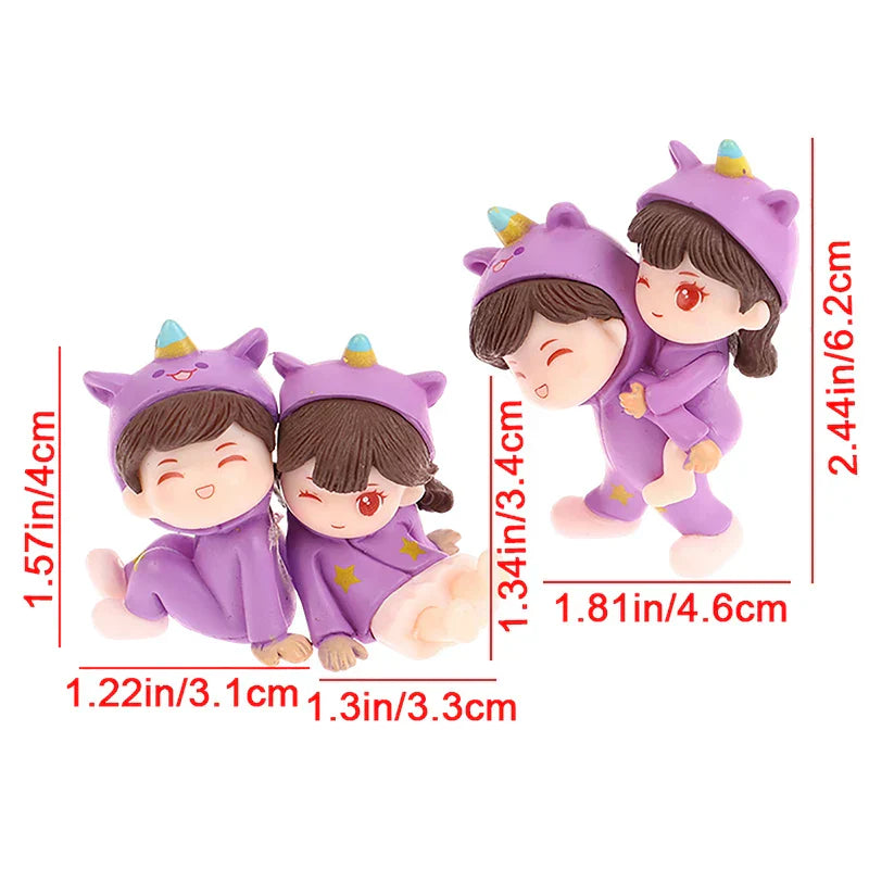 1Pair Cute Creative Cartoon Purple Pajamas Couple Car