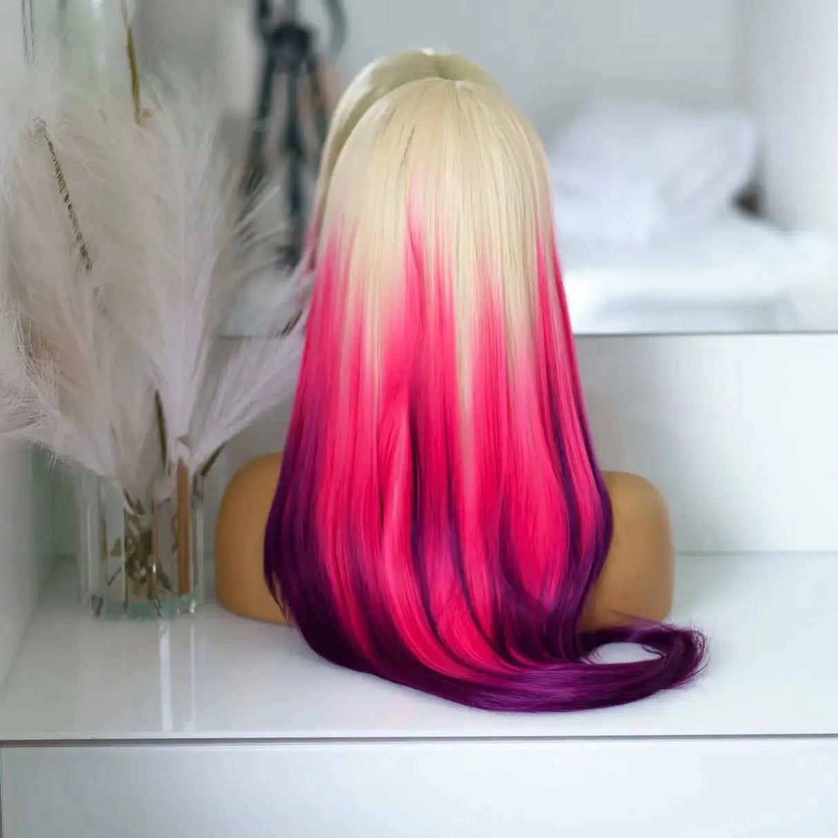 AIMEYA Ombre Purple Synthetic Lace Front Wigs for