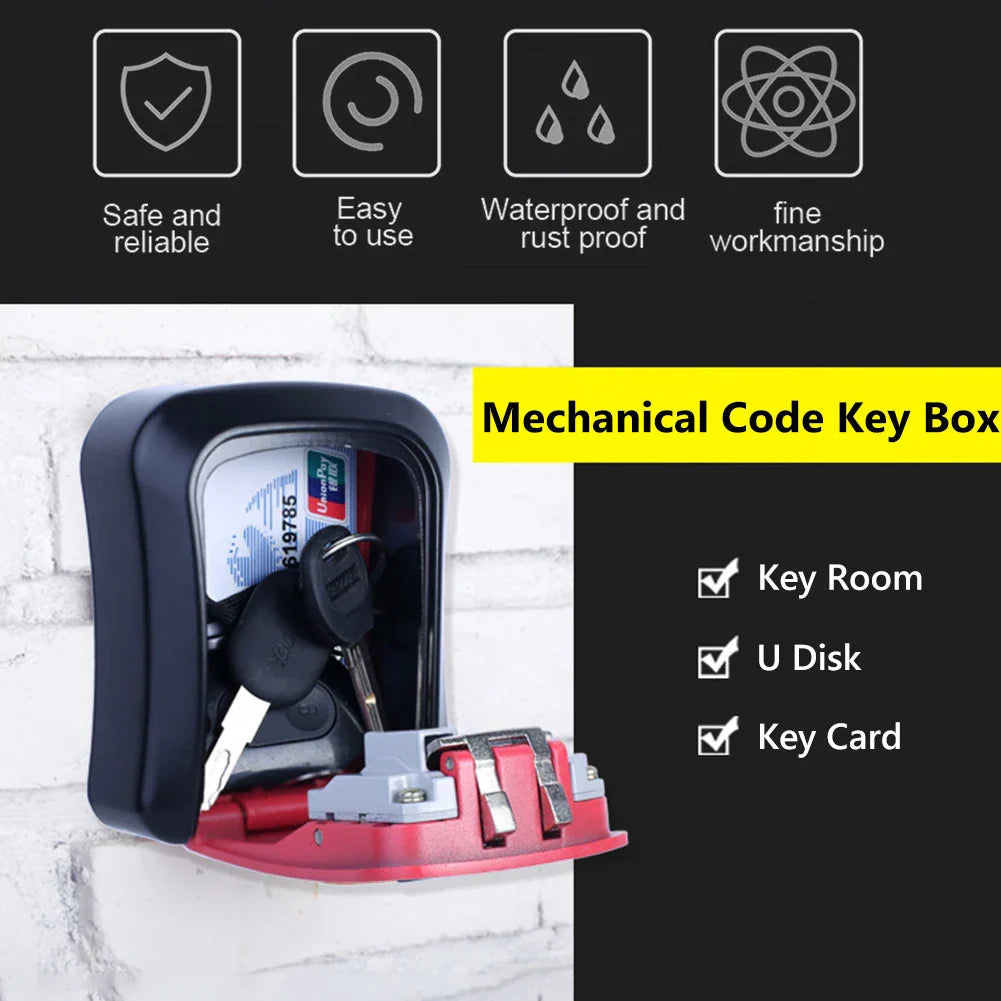 Wall Mount Key Lock Box 4 Digit Combination