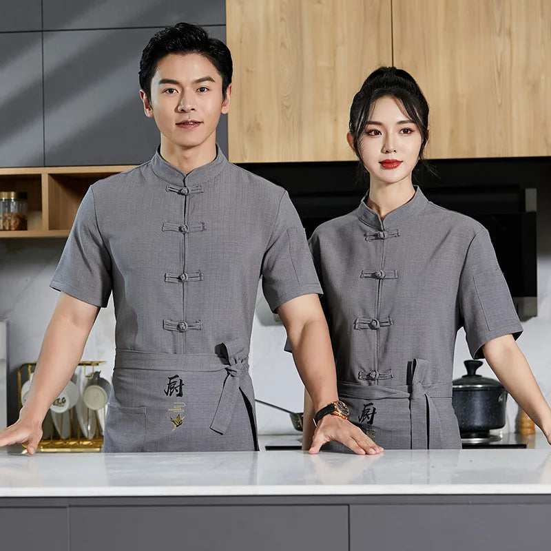 Overalls Chef Uniform Mens Kitchen Half Restaurant Catering