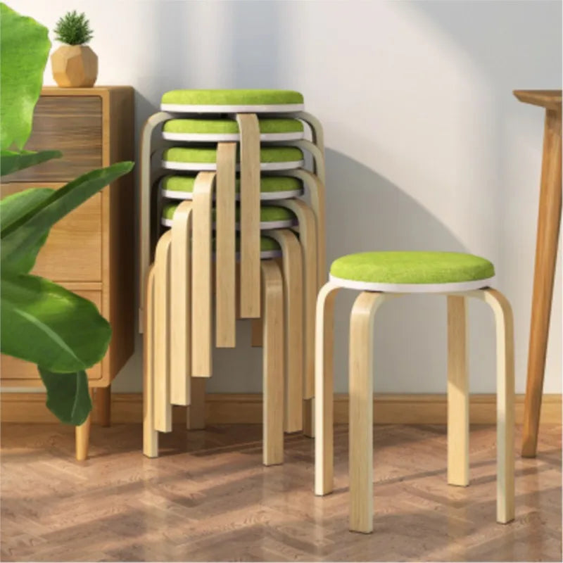 Teak Round Stool Household Bench Stool Solid Wood