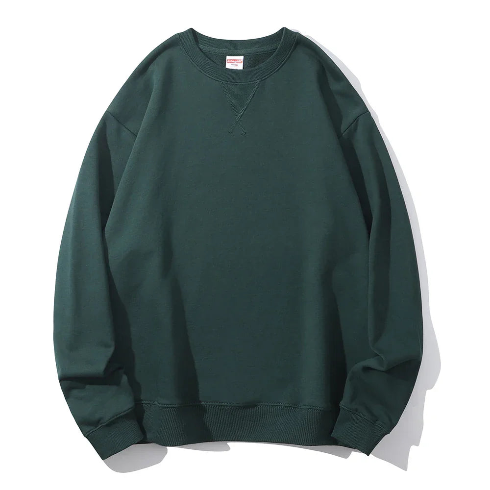 Autumn Winter 380g Cotton Heavy Hoodie Round Neck