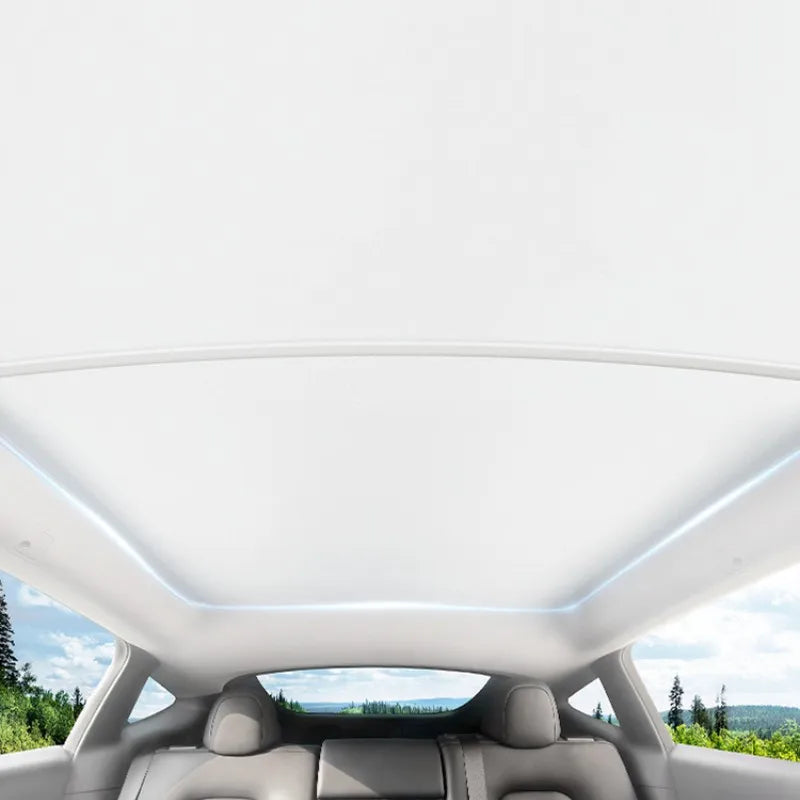 Futhope Upgrade Ice Cloth Buckle Sun Shades Glass Roof Sunshade For Tesla Model 3 Y 2021-2024 Front Rear Sunroof Skylight