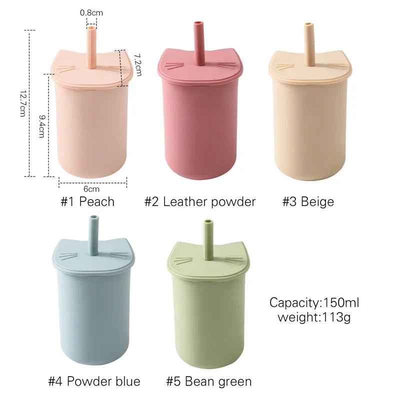 Baby Feeding Bottle Kids Cup Silicone Sippy Children