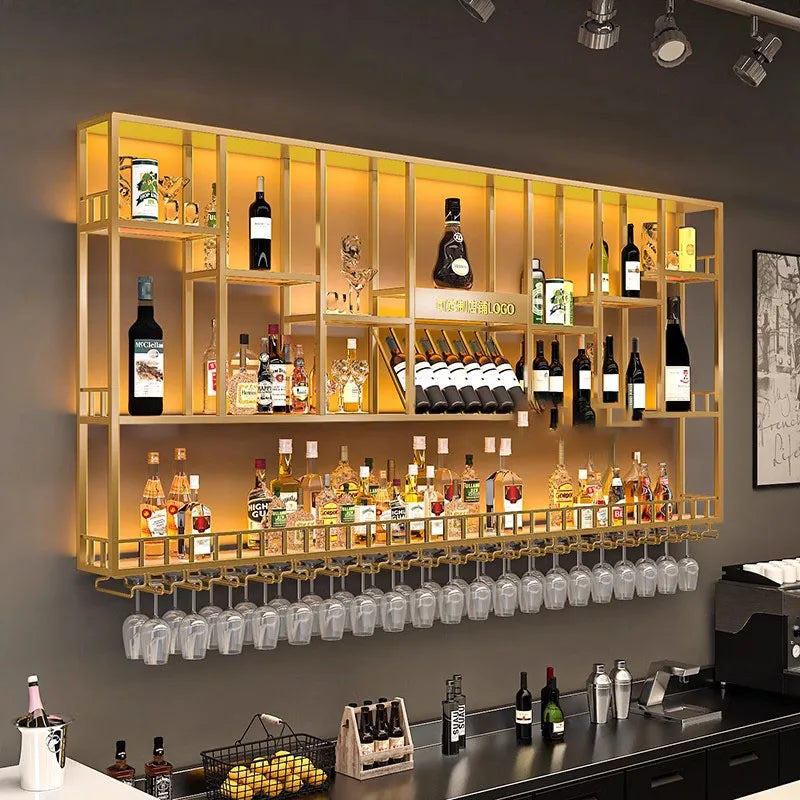 Club Hanging Wine Cabinet Shelf Whisky Liquor Display