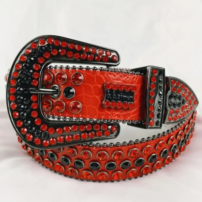 Rhinestone Belts for Women Luxury Diamond Strap Cowgirl