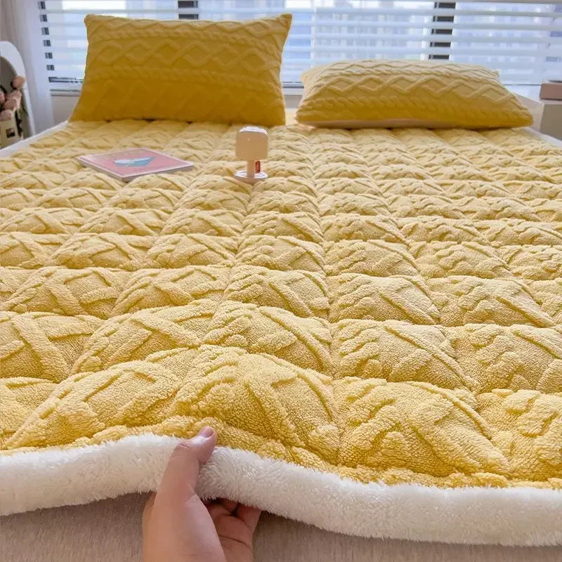 Winter Soft Fleece Mattress Toppers Home Dormitory Single