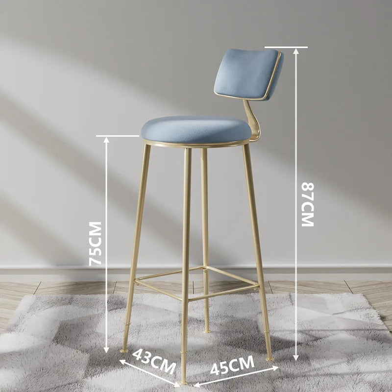 Nordic Bar Chair Light Luxury Home Golden Bar