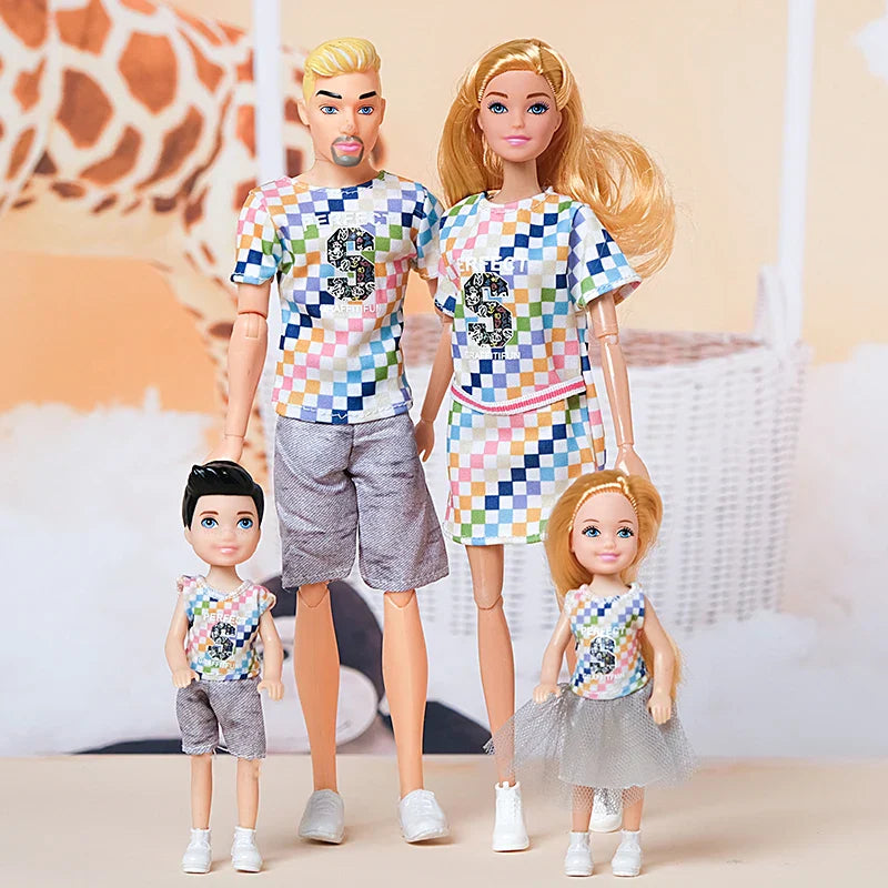 30cm Family Doll Movable Body Mom Dad Ken