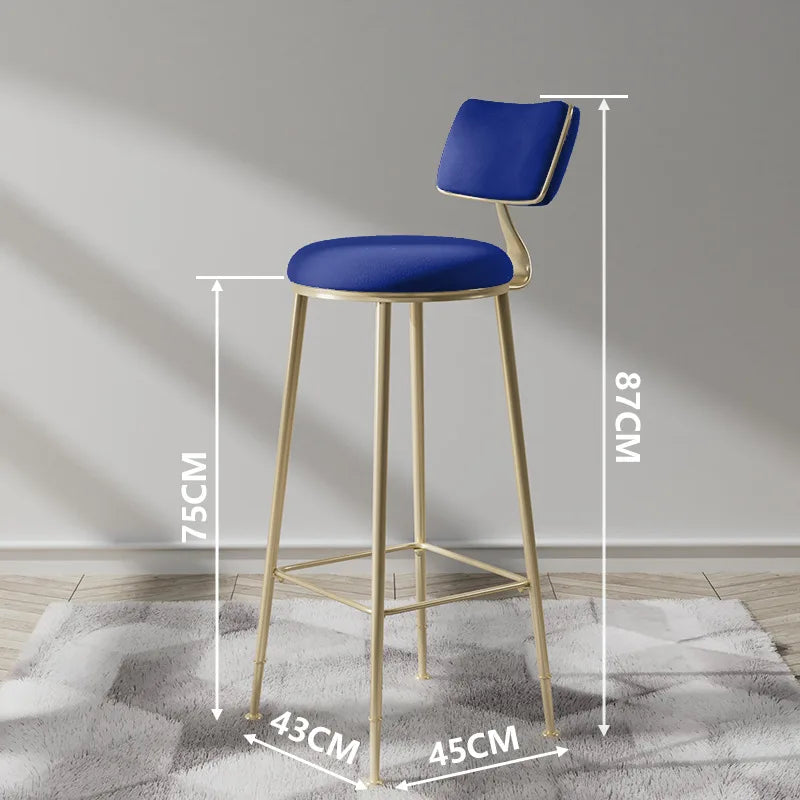 Nordic Bar Chair Light Luxury Home Golden Bar