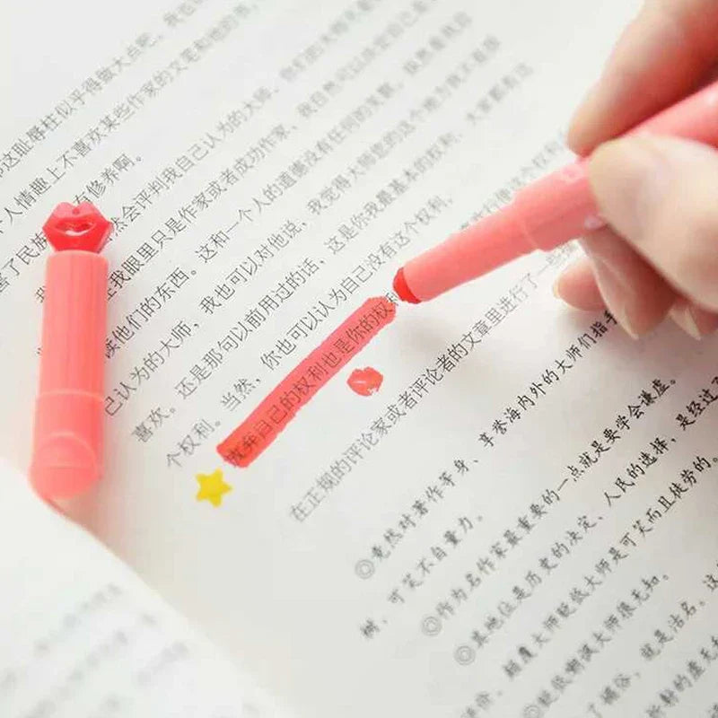 Haile 6Pc Kawaii Candy Color Highlighters Inks Stamp
