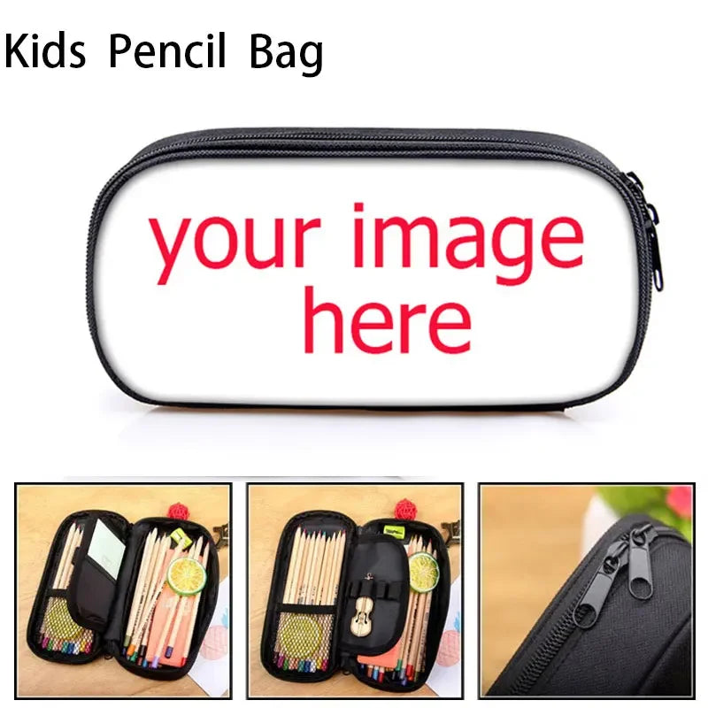 Customize Your Logo / Name / Image Cosmetic Cases Cartoon Pattern Pencil Bag Teenager Boys Girls Stationary Bag Pencil Holder