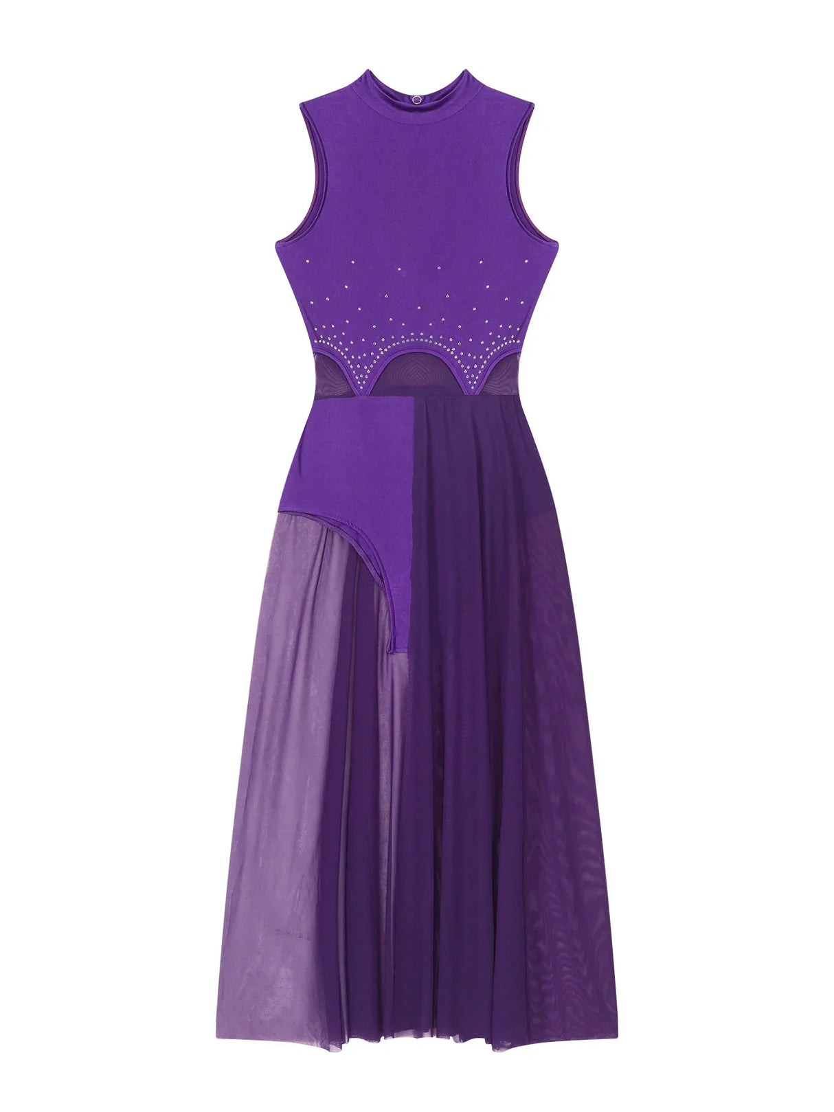 Womens Modern Lyrical Dance Dress Keyhole Sleeveless Ballet