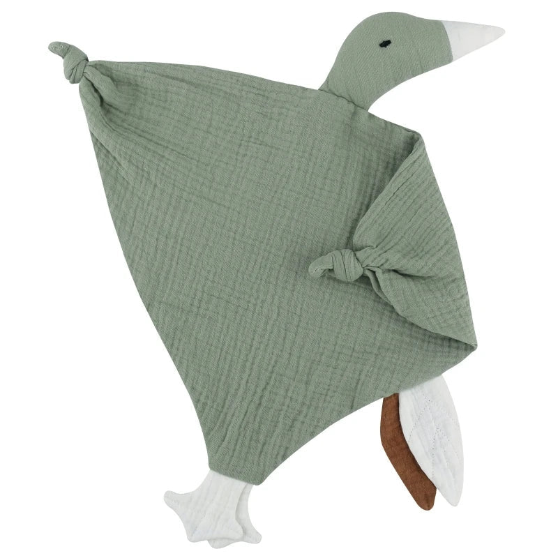 Pure Cotton Muslin Baby Bib Cute Goose Sleeping