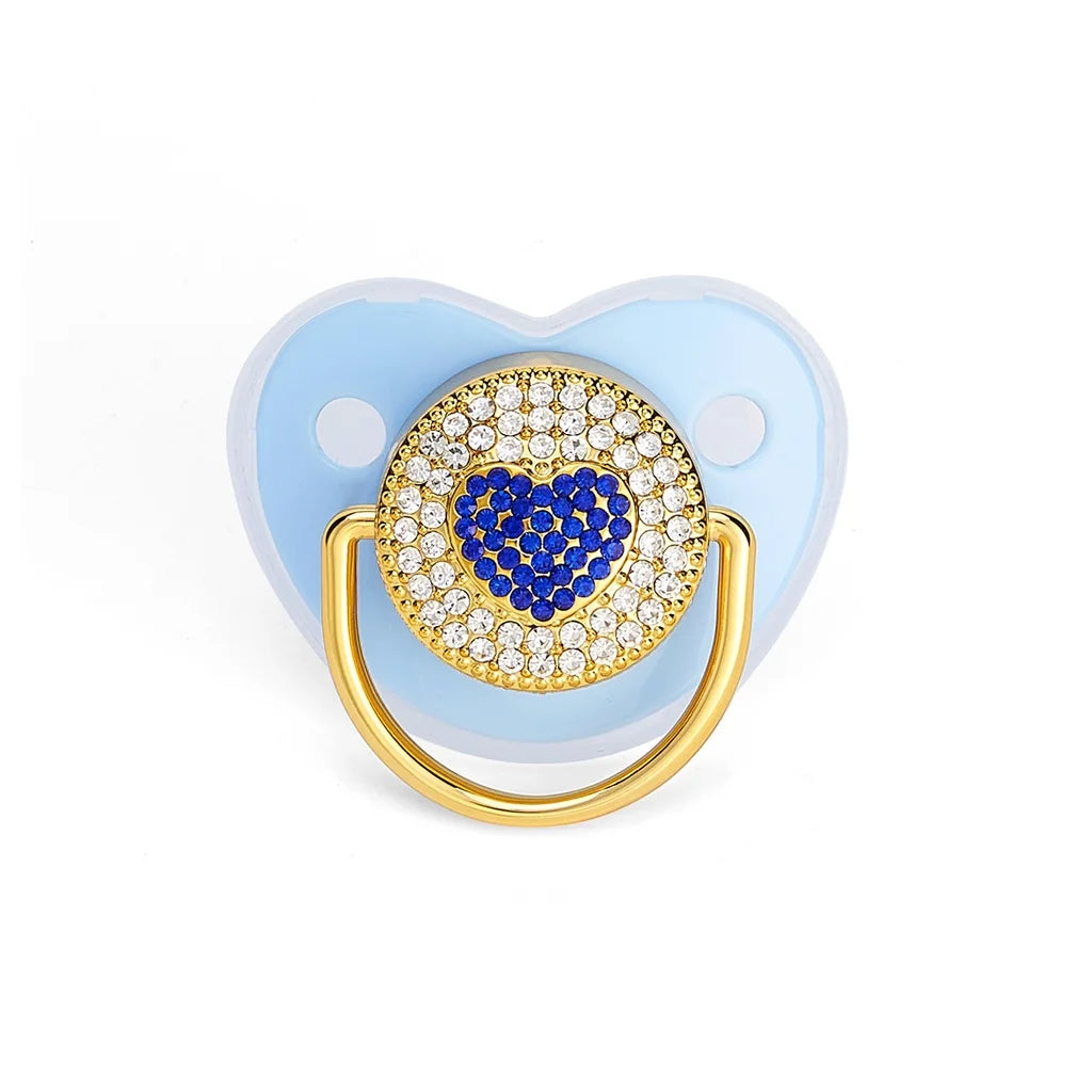 New Crown Diamond Silicone Pacifier 0-3 Years Photography Accessories Silicone Pacifier with Dust Cover No Colour Fading