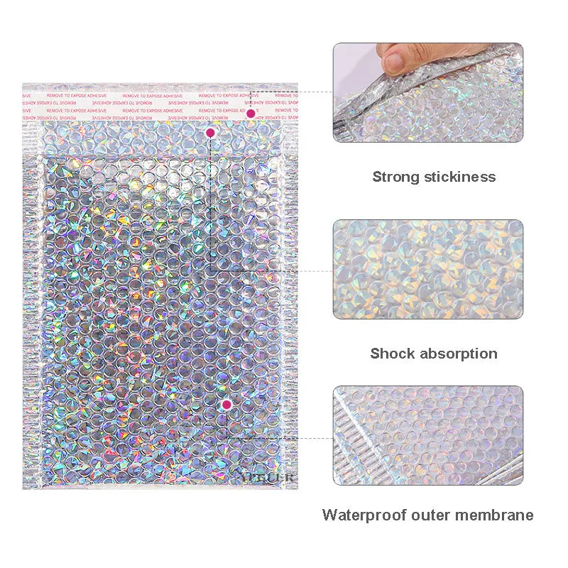 50 Holographic Mailers Material Pe + Pearl Film