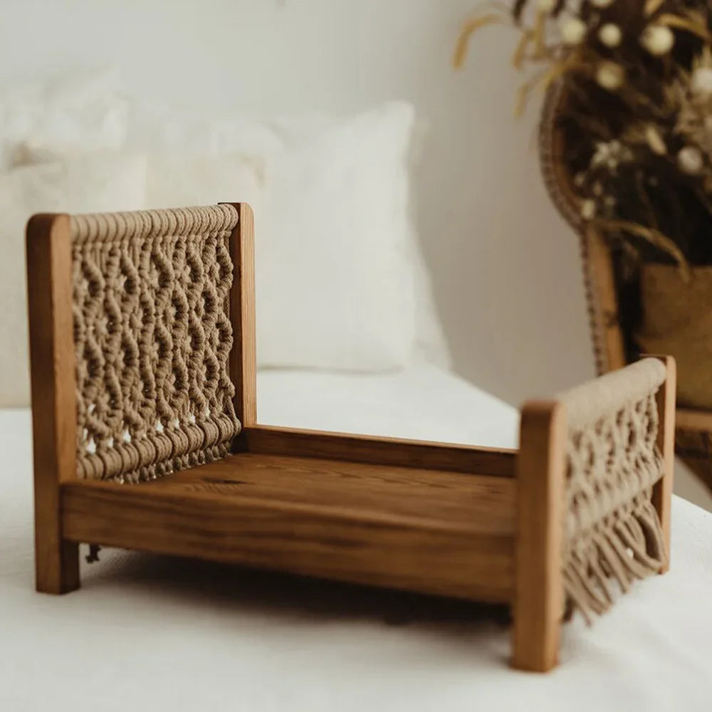 Newborn Photography Props Mini Baby Bed Cotton Rope