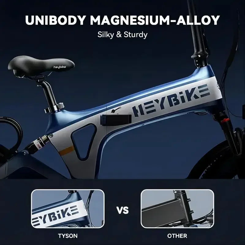 Heybike Tyson Folding Electric Bike for Adults, [Unibody