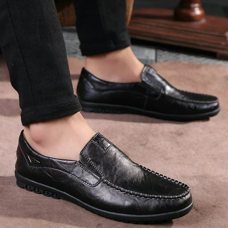 Genuine Leather Men Casual Shoes Luxury Brand 2023