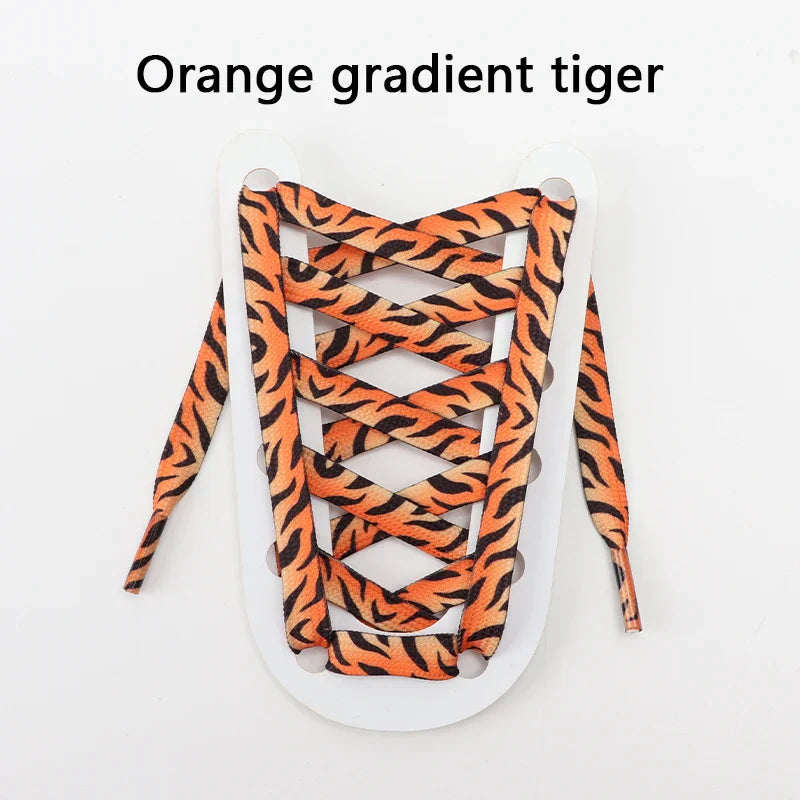 Animal Pattern Shoelaces Flat AF1AJ Sneakers Shoe laces