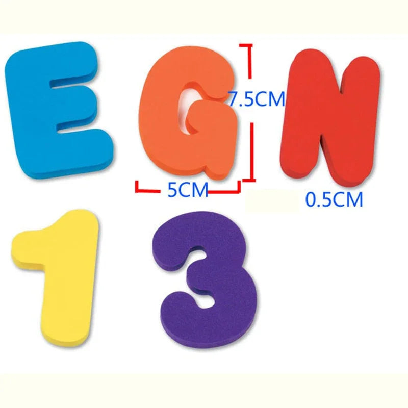 36Pcs/Set Alphanumeric Letter Bath Toy 3D Puzzle Baby
