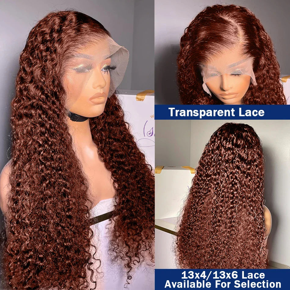 Reddish Brown 13x4 Frontal Wig Deep Wave 30