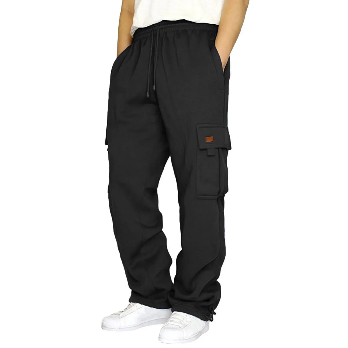 Mens Long cargo pants Solid color 2024 new
