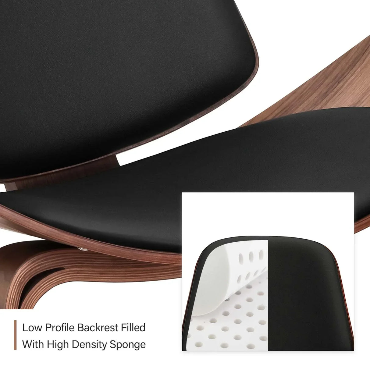 Modern Nordic Style Three-Legged Shell Chair Ash Plywood