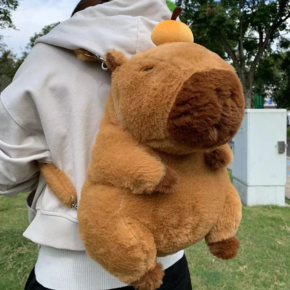 Capybara Plush Backpack Kawaii Fashion Plushie Doll Fur