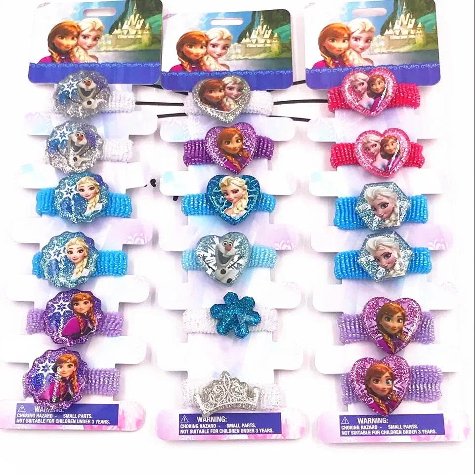 6PCS/Lot Hair Accessories Princess Elsa Anna Elastic Hair