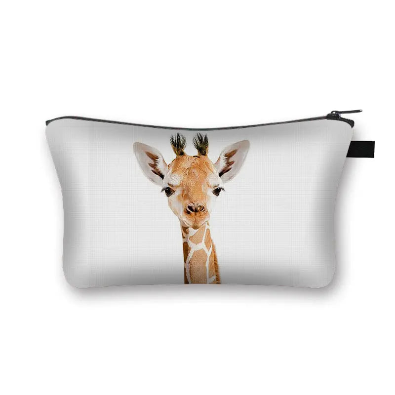 Animal Print Cosmetic Bag Women Makeup Bag Kawaii