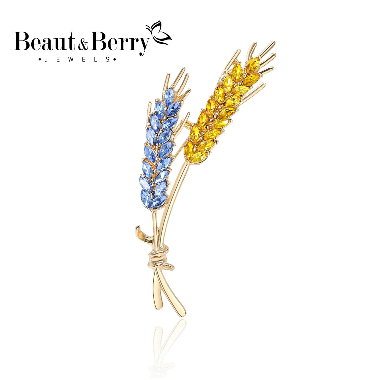 Beaut&Berry 10pcs Women Rhinestone Ear of Wheat Brooches