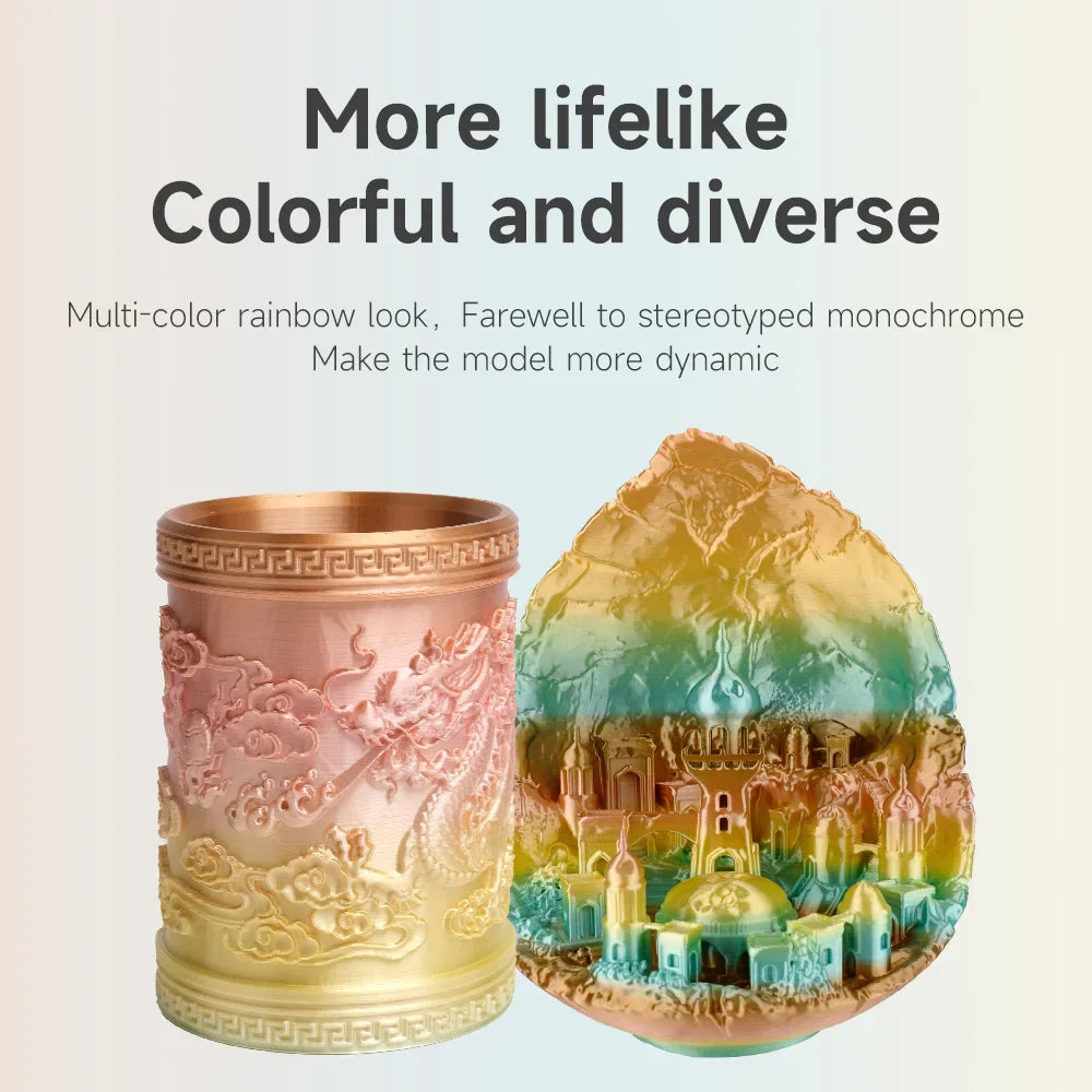 eSUN Rainbow Silk PLA Filament 1.75mm Rainbow Silk