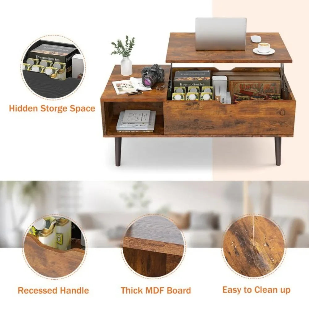 Coffee Table, Living Room Lift Coffee Table, Vertical