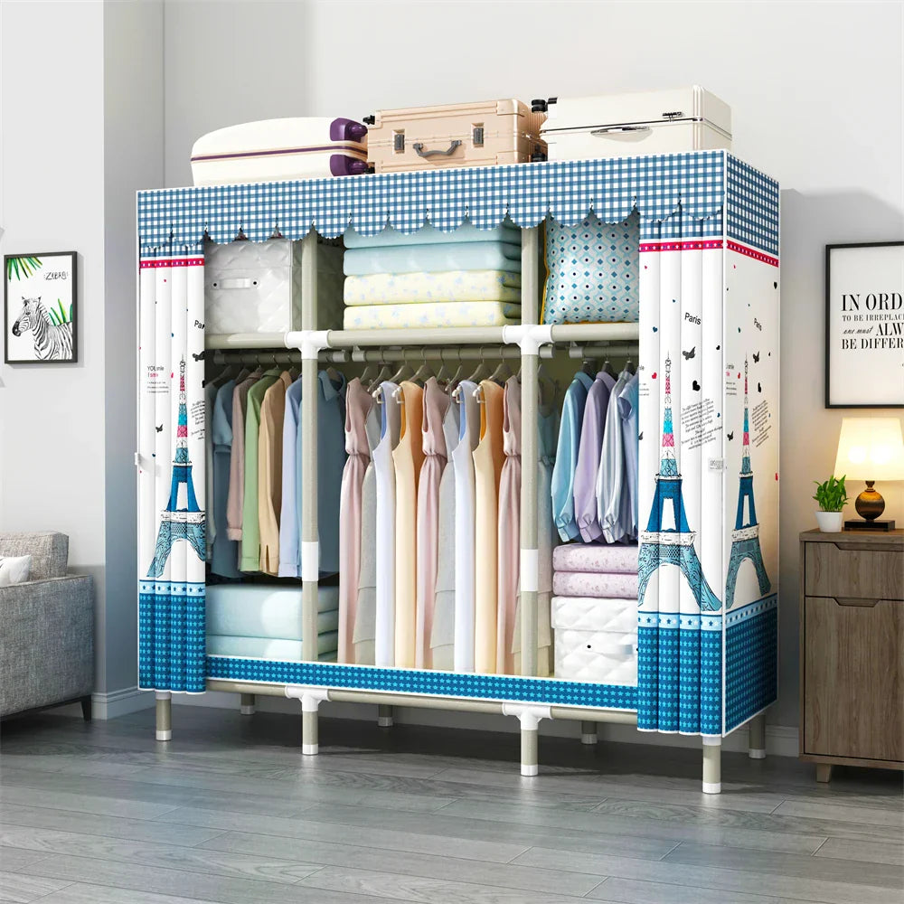 LEEGOHOME Wardrobe 145x45x170cm 26mm Painted Alloy Steel Pipe