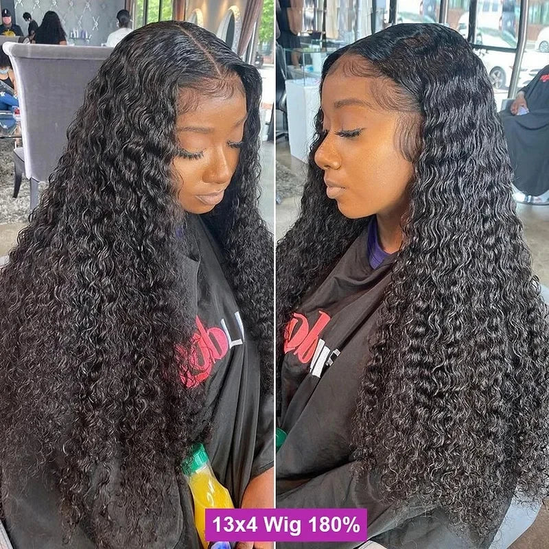 Curly 13x4 Lace Frontal Human Hair Wig For
