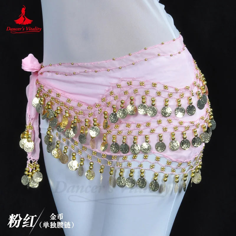 Belly Dance Belt for Women Chiffon Gold Coines
