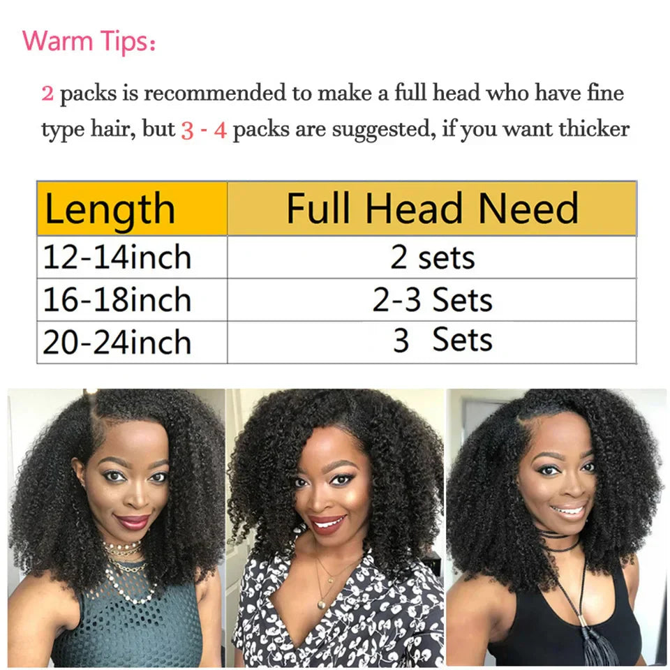 Maxine 4A 4B Hair Kinky Curly Clip In