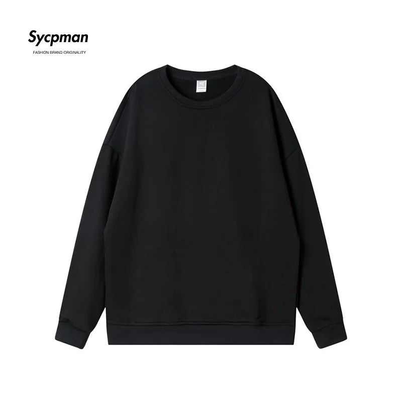10.6oz 300gsm Cotton Pullover Sweater Men Solid Color