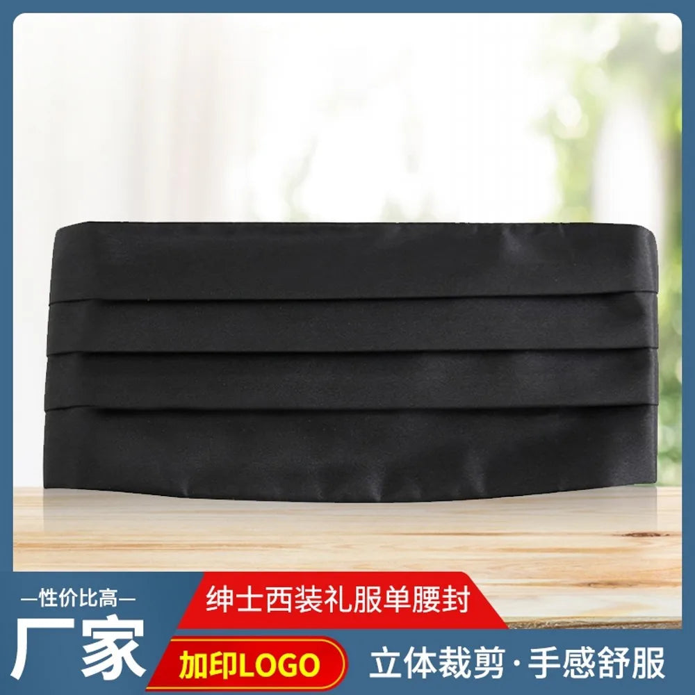 Ikepeibao Men's Classic Black Cummerbund Adjustable