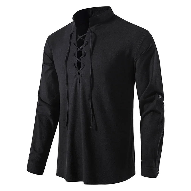 Mens Pirate Shirt Viking Retro Renaissance Medieval Gothic
