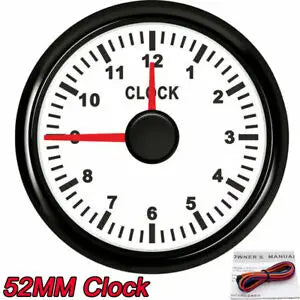 2" 52mm HourMeters Clock Gauges with Red Backlight for Car, Boat, Yacht, RV (9-32V)