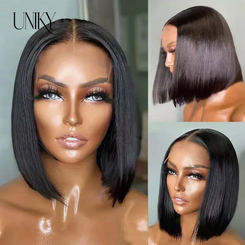 Short Straight Bob Wig 13x4 Lace Front Human