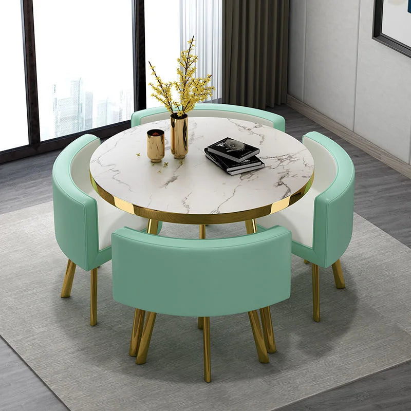 Luxury Reception Negotiation Table and 4 Chairs Round