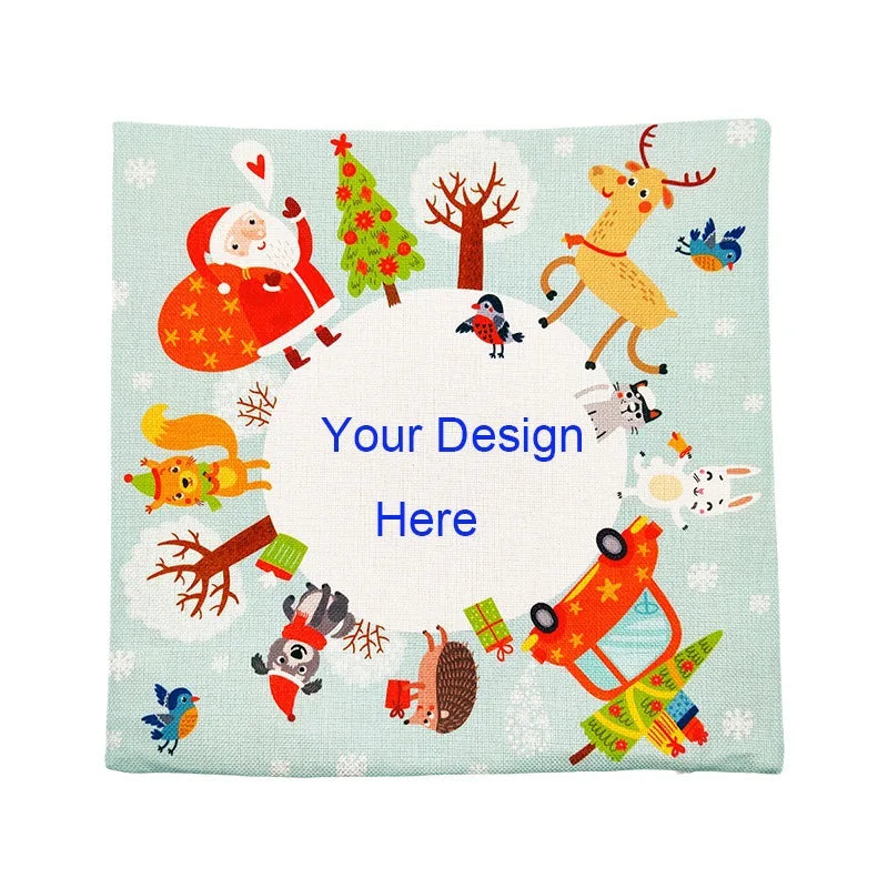 5pcs Sublimation DIY White Blank Linen Square Merry