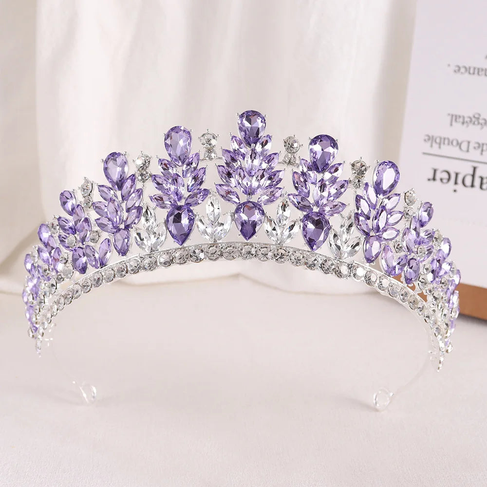 Baroque Green Opal Wedding Headband Crystal Bridal Crowns
