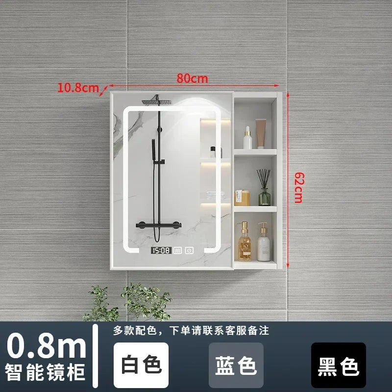 Italian Aluminum Alloy Smart Bathroom Mirror Cabinets Luxury